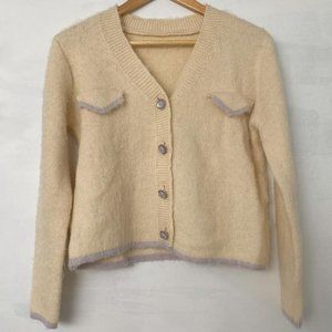 V-neck button-up cardigan